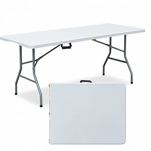 [Hot Item] Commercial Rental Outdoor Wedding Event Banquet 6 FT Rectangle HDPE Foldable Plastic Party Table