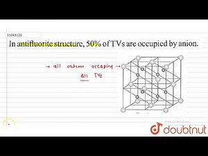 In antifluorite structure, `50%` of `TVs` are occupied by anion.