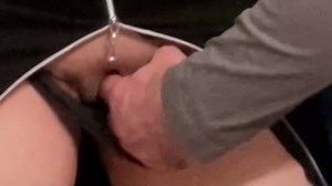 Horny Babe Fingered Under Dress in Public