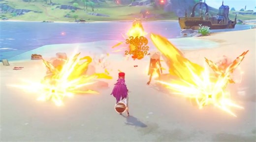 Chevreuse Talentos Bombardeo radial Chevreuse utiliza su rifle para lanzar una granada explosiva a sus enemigos e infligir Daño Pyro en el AdE. Al impactar, la granada se divide en varias bombas secundarias. Dichas bombas explotan tras un breve intervalo de tiempo e infligen Daño Pyro a los enemigos cercanos. #GenshinImpact | Genshin Impact