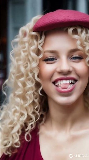 😛 Blonde Curly Model | Tongue Out Teasing Moments | Hot & Playful Clips 🔥 #aiart #model