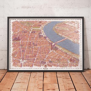 Illustrated Map of Bordeaux - Etsy Australia