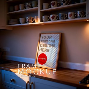 Kitchen Wooden Frame Mockup: ISO DIN A Ratio (digital Download) - Etsy