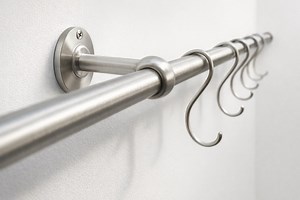 Stainless Steel Kitchen Rail With Brass S Hooks, Wall Mounted Organizer - Etsy Canada