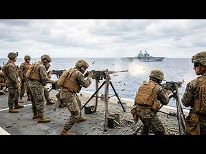 New Footage! U.S. Marines Conduct Live-Fire Machine Gun Drill on USS New Orleans (LPD-18)