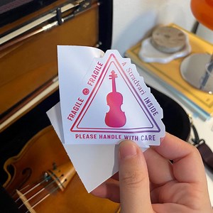 Violin Fragile Sign Vinyl Sticker, Violin Case Waterproof Kiss Cut Sticker, Violin Symbol Sticker, Stradivarius Sticker - Etsy