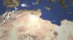 Plane Arriving To Tripoli Libya From West