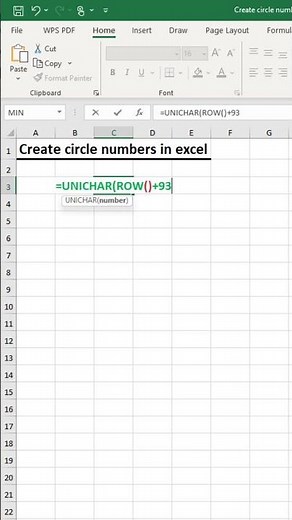Create circle numbers in excel 💯 #exceltutorial #exceltips #exceltricks #spreadsheets