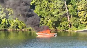Boat engulfed in flames on Lake Allatoona after operator started engine, DNR says
