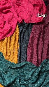 89K views | Bandhani on silk is pattern made by patience. Tiny knots,...