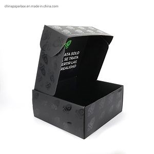 [Hot Item] Custom Eco-Friendly Corrugated Black Matte Lamination UV Spot Carton Mail Retail Box