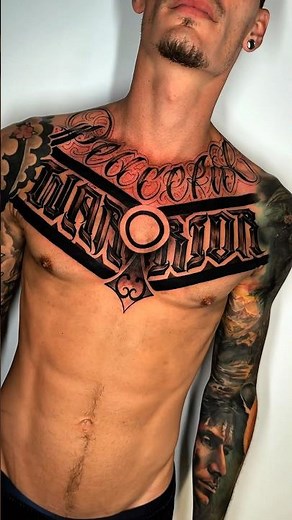 TATTOOS & DRAWINGS #91 CHEST LETTERING