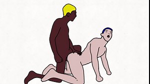 Black and White Gay Cartoon Anime