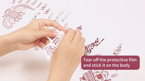 10 Sheets Brown Henna Tattoo Kit, Lace Fake Tattoos Semi Permanent Tattoo Stickers Waterproof Henna Tattoo Stickers for Women Wedding Party Festival Tattoos Decorations(Henna Tattoo) 620