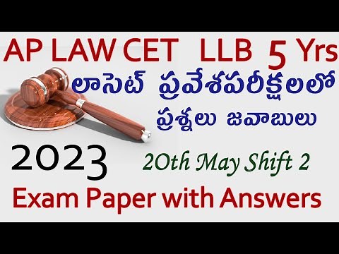 AP LAWCET 5 YEARS LLB 2023 Exam Paper Question and Answers Key
