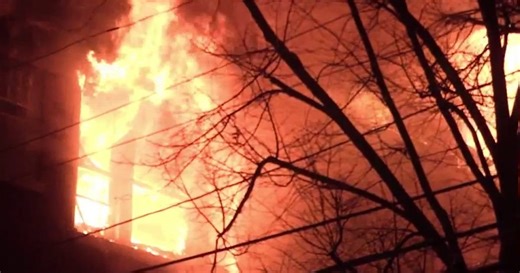 Oak Park fire tears through building