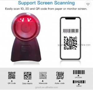 [Hot Item] Wired Pos Desktop Bar Code Scanner 2d Qr Code Reader Stationary Omnidirectional Barcode Scanner for Supermarket