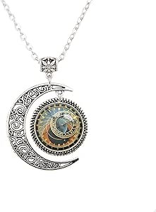 Moon Pendant Astronomical Clock Pendant Astronomical Clock Zodiac Necklace Astronomical Clock Jewelry