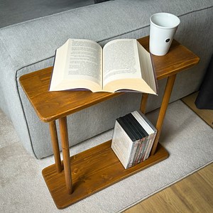 Narrow Side Table for Livingroom, Couch Table, Walnut Wood Sofa Table, Slim End Table, Rectangle Table, Modern Coffee Table, Tall Side Table - Etsy