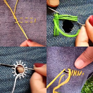 10K views · 147 reactions | Exclusive Hole Repair Embroidery ideas #needlework #embroidery #holerepair #diy | Embroidery Skills ideas | Facebook
