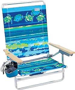 Rio Beach Classic 5 Position Lay Flat Folding Beach Chair - Fish & Turtles