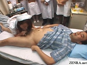 Japanese hospital nurse training day milking patient