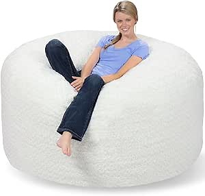 Comfy Sacks Memory Foam Bean Bag Chair, Polar Fox