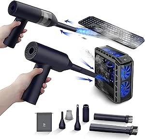 Compressed Air Duster, Cordless Electric Air Duster and Vacuum