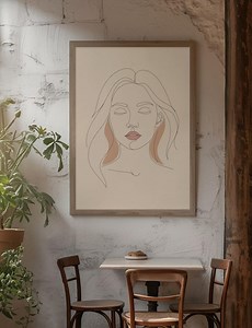 Minimal Female Face Line Art, Abstract Woman Portrait Modern Wall Art - Etsy UK