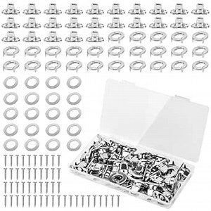 25 Sets Marine Grade Twist Lock Fasteners Turn Button Eyelet, Stud and Stainless Steel Screws for Canvas Marine Boats Sailboats RVs Fastener Turn Buttons