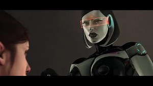 Robot pleases human girl