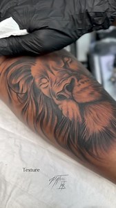 Texture is one of my favorite elements of a tattoo. Adding texture to a tattoo is the ability to make a smooth flat surface look more 3 dimensional. When done properly, texture gives the illusion that appeals to our sense of touch. It gives us the sense that we can feel the surface of the tattoo.There are several different types of texture that can be used, and it is one of the defining elements of the best tattoos.Another type of texture is fur. It took a lot of skill to pull off the different 