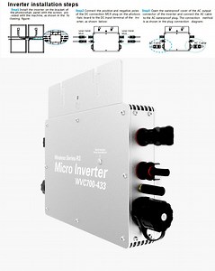 [Hot Item] IP65 Micro Solar Inverter 700wpure Sine Waveenergy System Inversor on Grid DC to AC for Solar MPPT Wireless