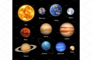 Planets of Solar System, space, an Education Illustration by Vector Tradition
