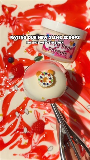 we’re releasing 6 BEAR-y sweet slimes this Friday at 6pm CT / 7pm ET 🐻 which slime are you getting? #ratingscoopability #slimeasmr | Snoopslimes