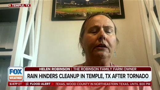 25K views · 123 reactions | TAKING IT 'AREA BY AREA': A farm in Temple, TX lost nine barns and pavilions after a devastating tornado ripped through the area. Helen Robinson, owner of The Robinson Family Farm, joined Meteorologist Kiyana Lewis on FOX Weather to discuss recovery efforts. | FOX Weather | Facebook