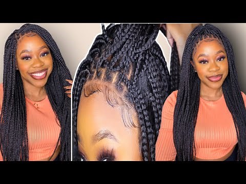 KNOTLESS BRAID WIG😱🔥 | Outre 13x4 HD Pre-Braided Lace Front Wig Knotless Square Part Braids
