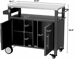 [Hot Item] Grill Carts Portable Patio Bar Cart Steel Kitchen Storage Cart