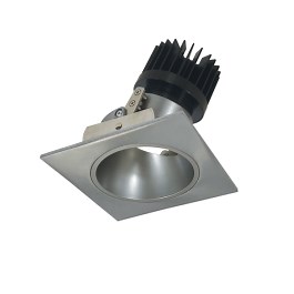Nora Lighting 4" Iolite LED Downlight - Square Adjustable Deep Reflector - 1500 / 2000 Lumens - 3000K - Natural Metal