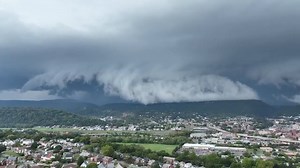 1.2K views · 28 reactions | The gust front of this #severe storm from #Cumberland, Md. on Saturday was eerie, with wispy filaments draping forward ️ Credit: Erick Kirchner via Storyful | WeatherBug | Facebook