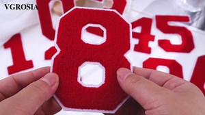 4-1/2" White Iron On Number Patches Letterman Jacket Patches Chenille Large Iron On Numbers for Jersey Jacket Hoodie Varsity 1