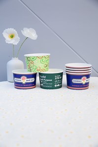 [Hot Item] Food Grade Multi-Use Paper Containers, Ice Cream/Yogurt Cups with Lid and Spoon