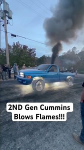 2 Gen Cummins diesel blows flames out the exhaust #cumm #dodge #lifteddiesel #cummins #dieselpower