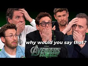 Avengers Cast Trying Hard Not to SPOIL DOOMSDAY for nearly 18 minutes