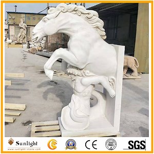 [Hot Item] Natural Stone Art Carving Horse/Bird/Lion/Elephant/Goose Animal Statue for Garden Decoration