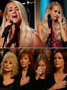 LAST NIGHT AT THE GRAND OLE OPRY, THIS WASN’T JUST A PERFORMANCE Carrie Underwood didn’t simply sing — she summoned the women who built country music. From the ache of Patsy Cline, to the fire of Reba, to a soul-shaking “A Broken Wing” that felt like Martina herself was in the room. The Opry fell silent. People wiped their eyes. Even legends backstage couldn’t hold it together. When Carrie hit the final note, tears streamed down her face — and the stage felt sacred. Like the voices before her we