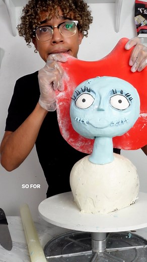 57K views · 1K reactions | I turned my Jack Skellington Cake into Sally! #cakesofinstagram #cakeart #cakelover #cakedecorating #baker #disneycake #nightmarebeforechristmas #nightmarebeforechristmascake | Everything Just Baked | Facebook