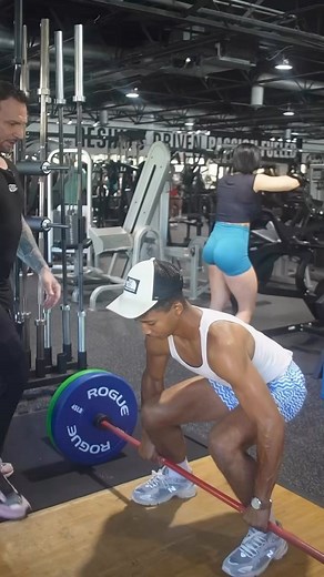 RATE THIS SET! Here’s @spiritual_bodybuilder instructing a client on proper deadlift technique. .I can’t emphasize enough how much benefit you get from working with a trainer. And deadlifts are a wonderful example why. Because deadlifts are both a fantastic exercise, and also one I see done incorrectly (and unsafely) all the time..Some details in this set, the coach has the lifter trace the bar up the front of his legs, which helps reinforce good form and protect the back. Also, there’s a fair a