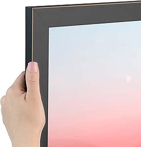 ArtToFrames 13x39 Inch Black Picture Frame, This 1.25 Inch Custom Poster Frame is Raw Edge Black - Comes with Economy Acrylic and Corrugated Backing (2WOM0066-76808-890R-13x39)