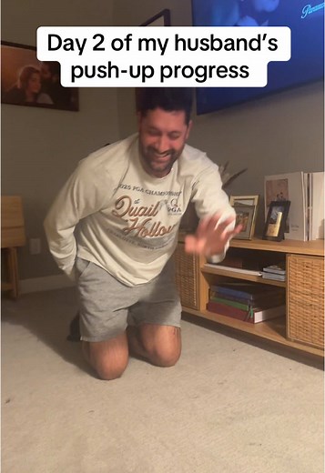 Day 2 of Husband’s Push-Up Progress